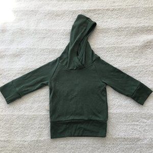 Childhoods forest green ribbed raglan sleeve hoodie